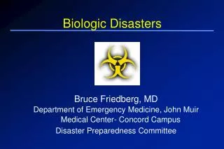 Biologic Disasters
