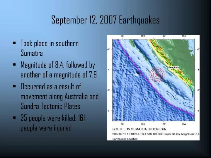september 12 2007 earthquakes