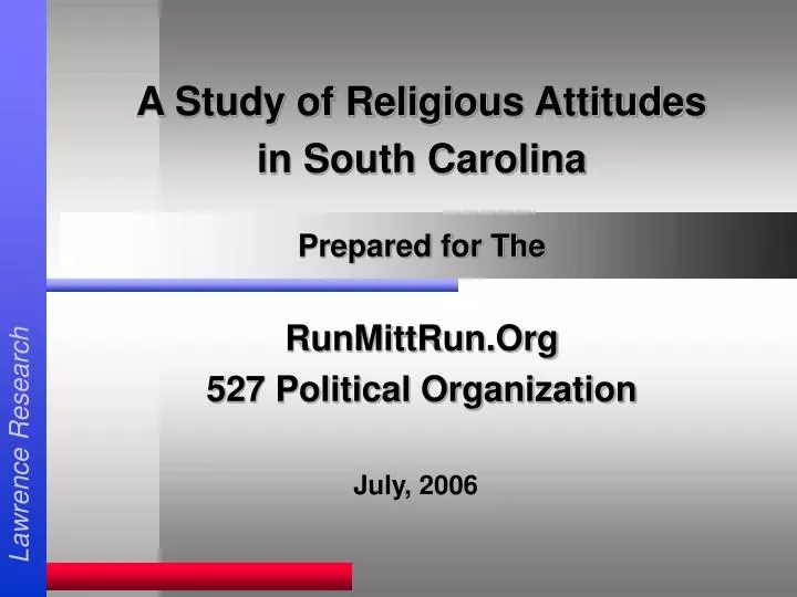 a study of religious attitudes in south carolina