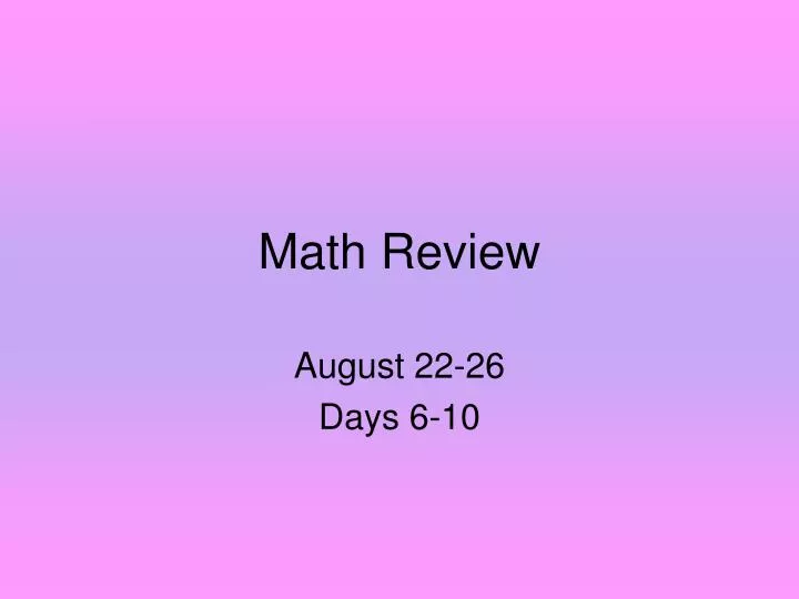 math review