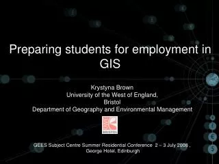 Preparing students for employment in GIS