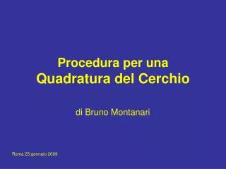 procedura per una quadratura del cerchio
