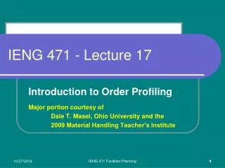 IENG 471 - Lecture 17