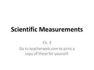 Scientific Measurements