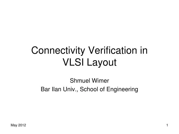 connectivity verification in vlsi layout