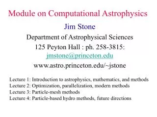 Module on Computational Astrophysics