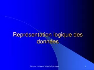 repr sentation logique des donn es