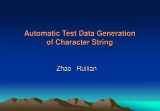 Automatic Test Data Generation of Character String