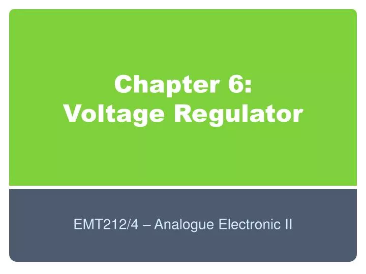 chapter 6 voltage regulator