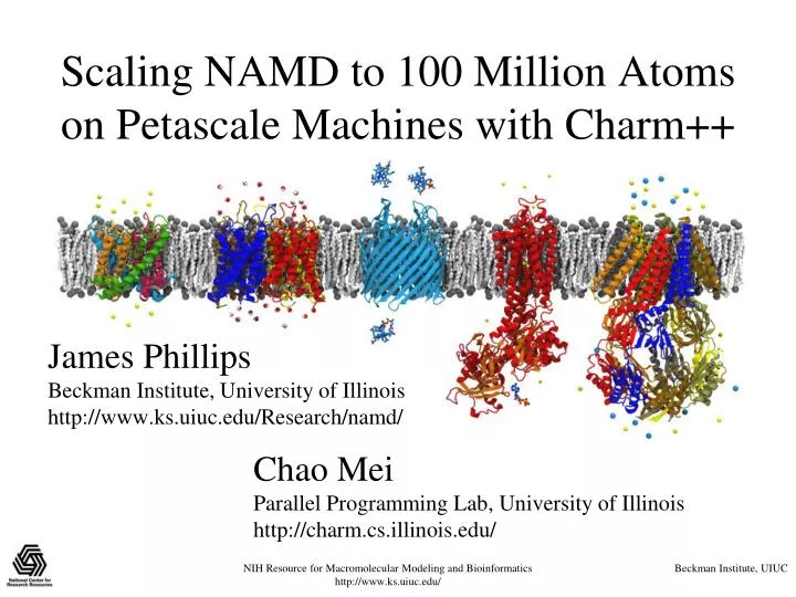 scaling namd to 100 million atoms on petascale machines with charm