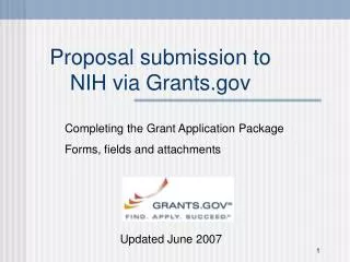 Proposal submission to NIH via Grants