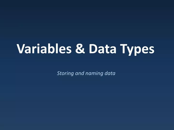 variables data types