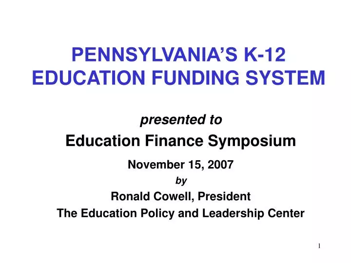 pennsylvania s k 12 education funding system