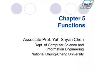 Chapter 5 Functions