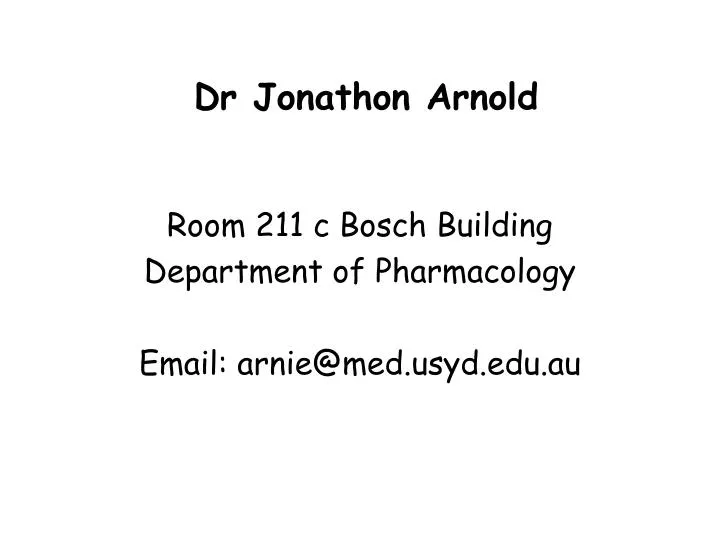 dr jonathon arnold