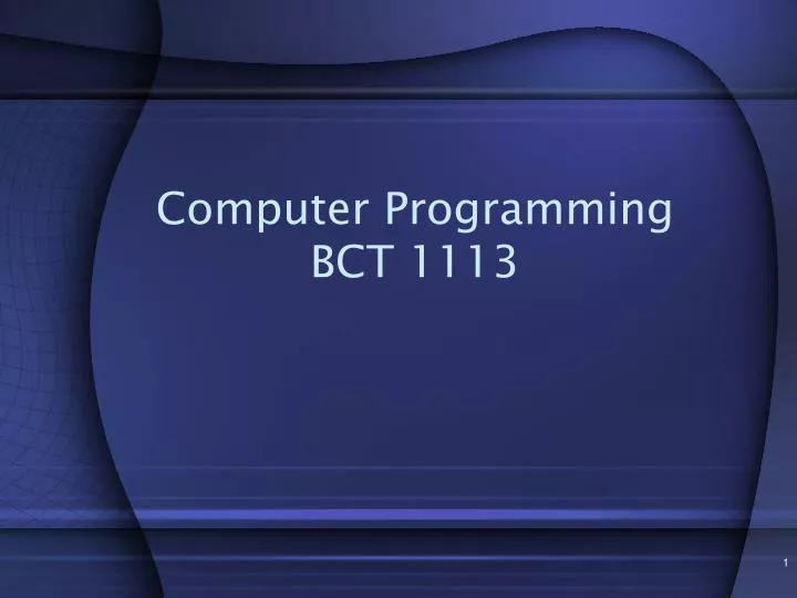 computer programming bct 1113
