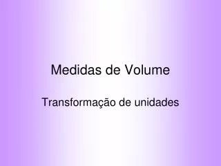 medidas de volume