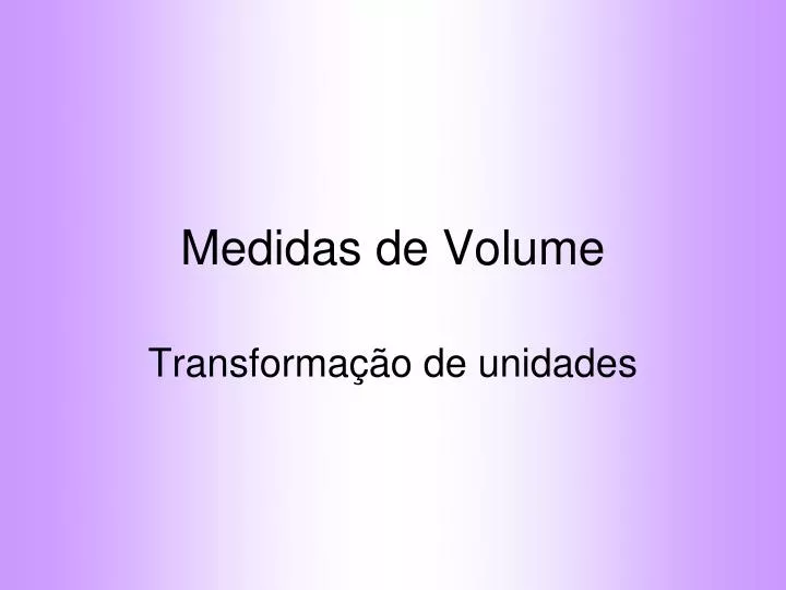 medidas de volume