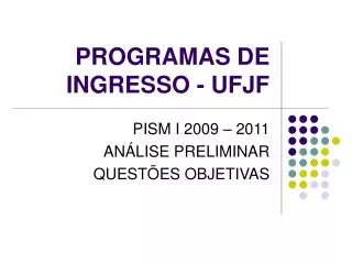 programas de ingresso ufjf