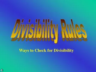 ways to check for divisibility