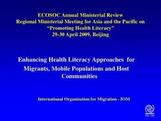 Enhancing Health Literacy Approaches for Migrants, Mobile Populations and Host Communities