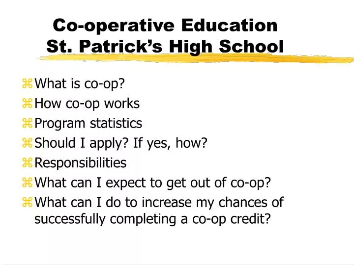 co operative education st patrick s high school