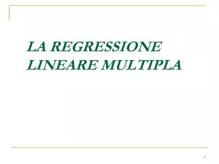 la regressione lineare multipla
