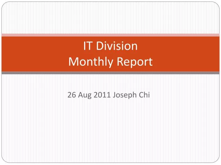 it division monthly report