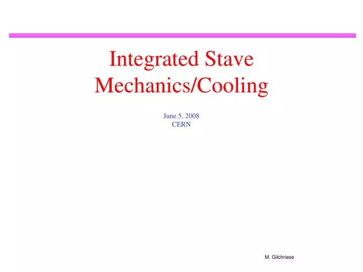 integrated stave mechanics cooling