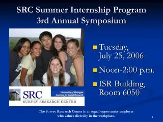 SRC Summer Internship Program 3rd Annual Symposium