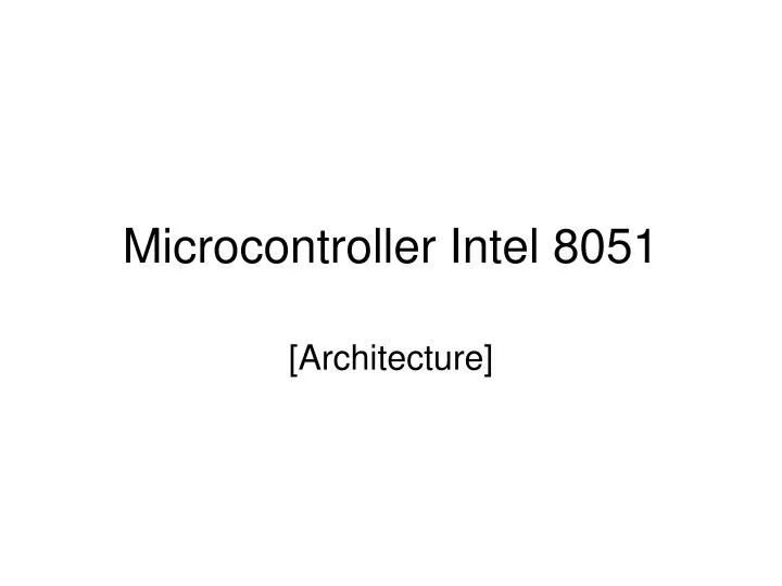 microcontroller intel 8051