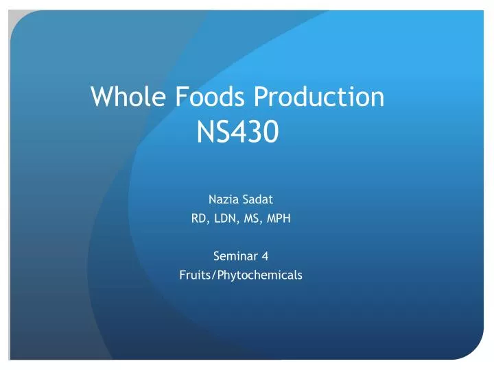 whole foods production ns430