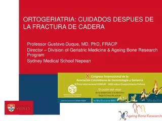 ORTOGERIATRIA: CUIDADOS DESPUES DE LA FRACTURA DE CADERA