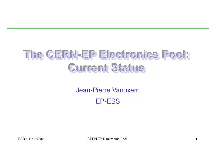 the cern ep electronics pool current status