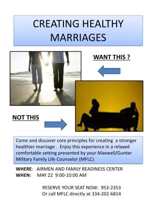 CREATING HEALTHY MARRIAGES