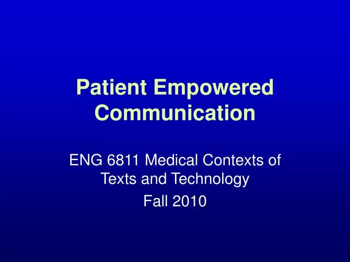 patient empowered communication