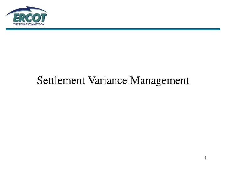 settlement variance management
