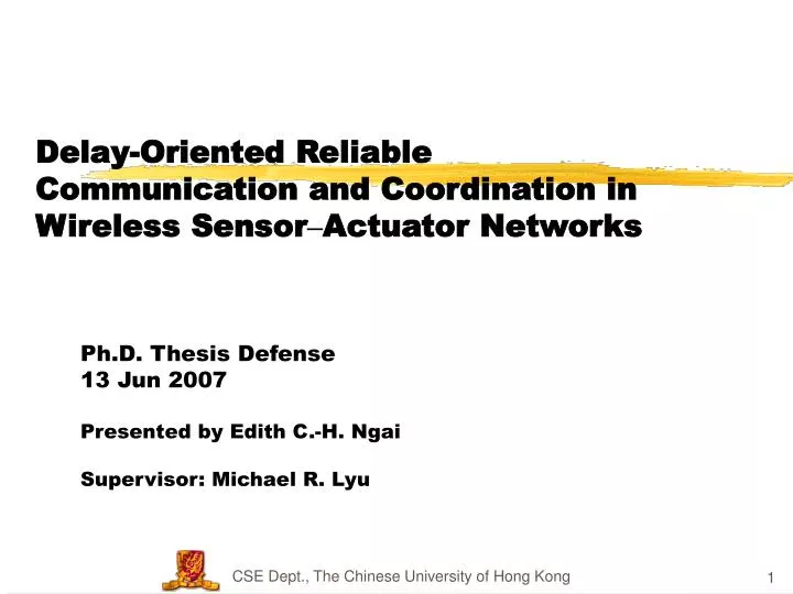 delay oriented reliable communication and coordination in wireless sensor actuator networks