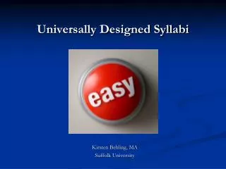 Universally Designed Syllabi