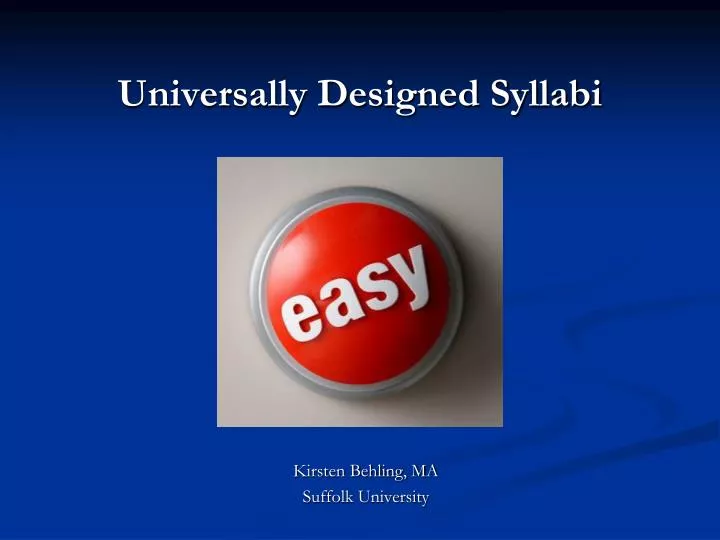 universally designed syllabi