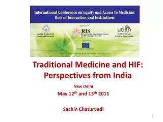 Traditional Medicine and HIF: Perspectives from India