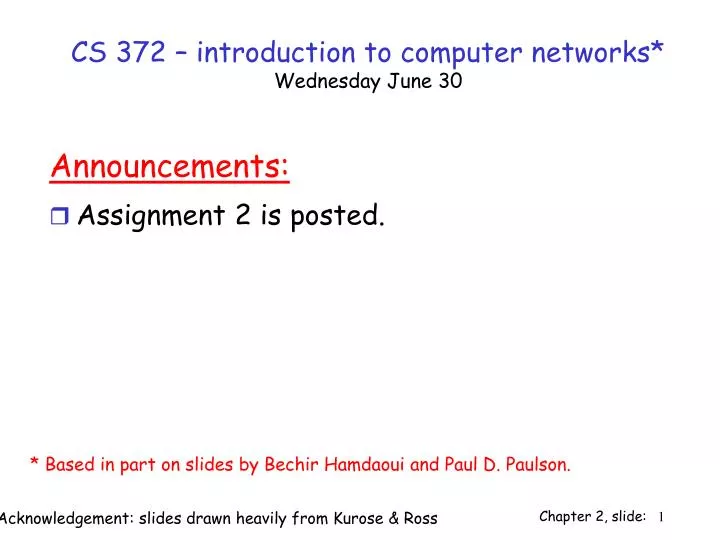 cs 372 introduction to computer networks wednesday june 30
