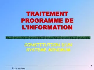 traitement programme de l information