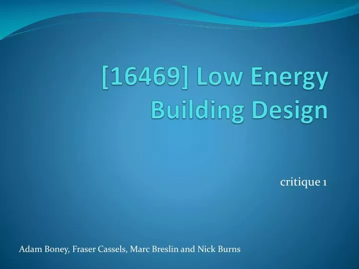 16469 low energy building design