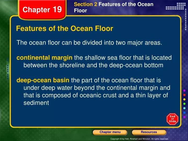 features of the ocean floor