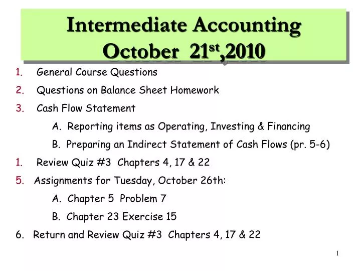 intermediate accounting o ctober 21 st 2010