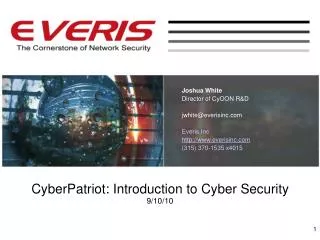 CyberPatriot: Introduction to Cyber Security 9/10/10