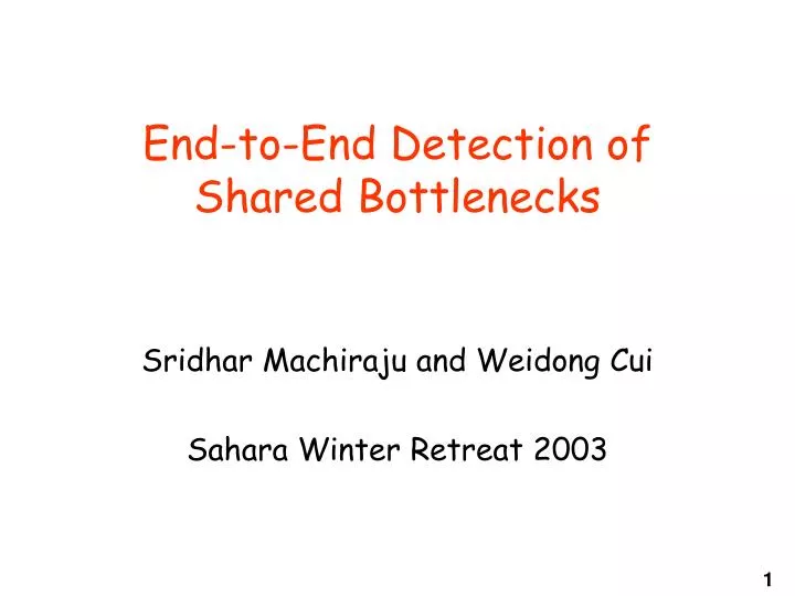end to end detection of shared bottlenecks