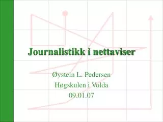 journalistikk i nettaviser