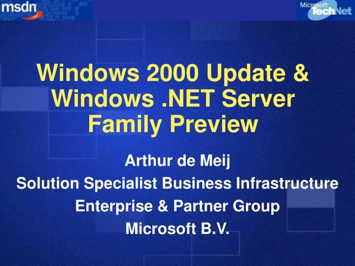 windows 2000 update windows net server family preview